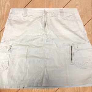 Columbia Mini Skirt Cargo Pockets Stone Color Zipper Cotton Stretch 12